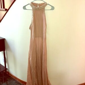 ASOS Elegant Full Length Peach Beaded Gown. ✨✨